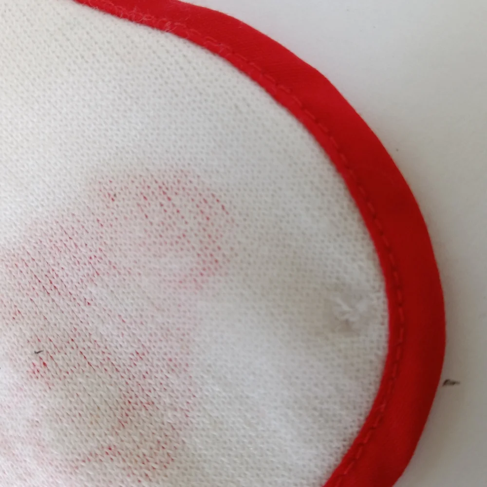 Cabbage Patch Doll Bib Red/White Terry Cloth *Flaw*